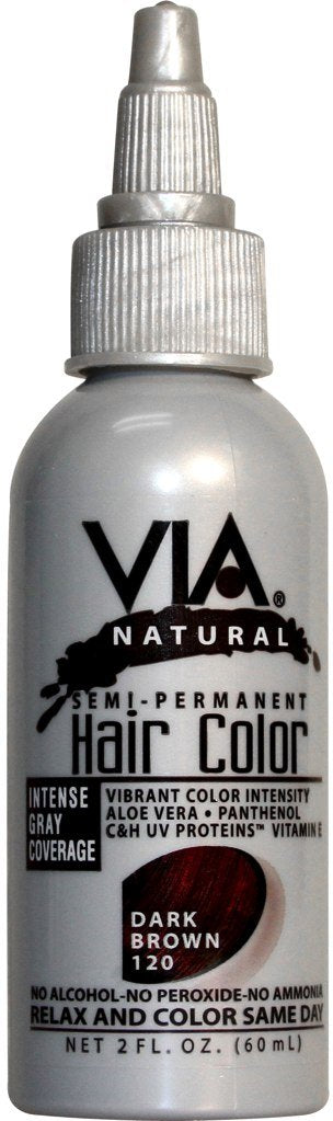 Via Natural Semi-Permanent Hair Color, Dark Brown #120, 2 oz Beauty & Personal Care Via Natural