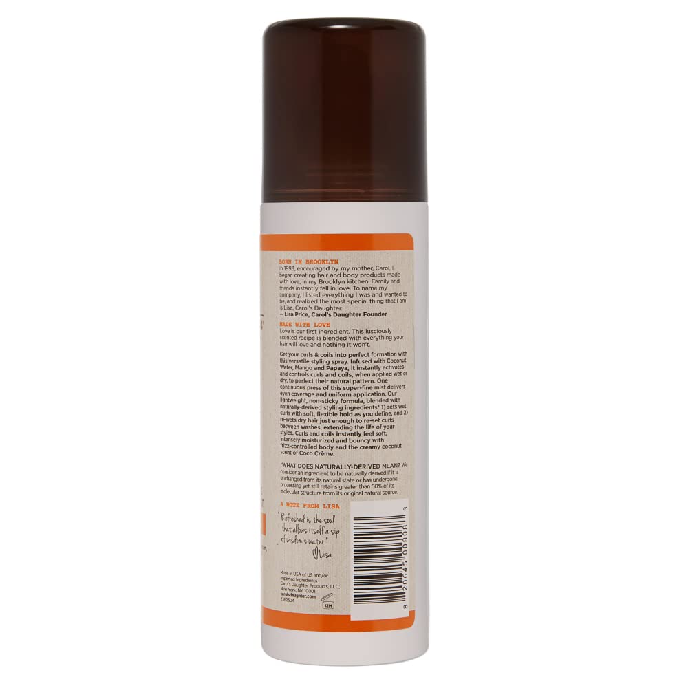 Carol's Daughter Coco Creme Curl Perfecting Water Mist 8.4oz – Coconut Water Curl Refresher & Activator, Silicone & Paraben Free, Very Dry Curly Hair Beauty & Personal Care L'Oreal Paris