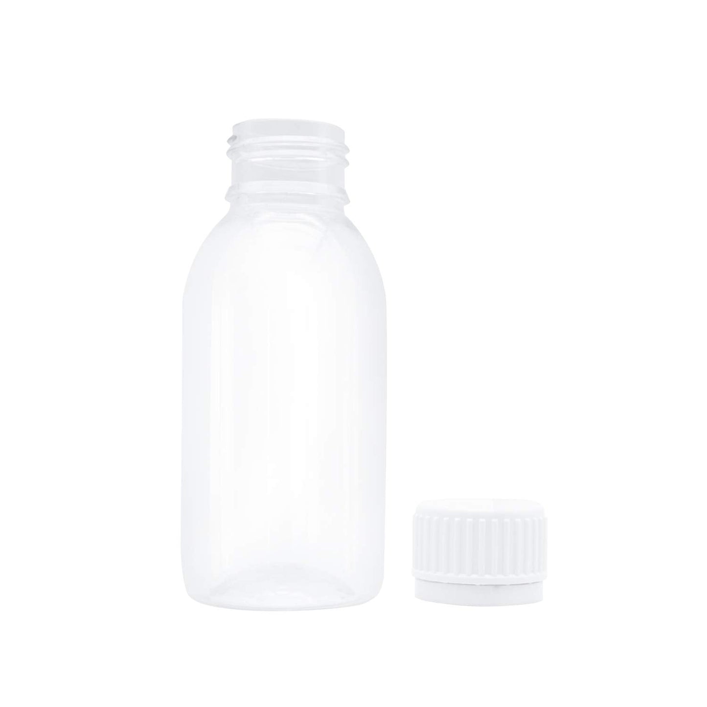 TRENDBOX Pack of 5-100ml Clear Empty PET Mini Storage 100ml/100g/100cc Bottles Hard Plastic Durable Turn Screw Cover Cap Round Filling Liquid Beauty & Personal Care TRENDBOX