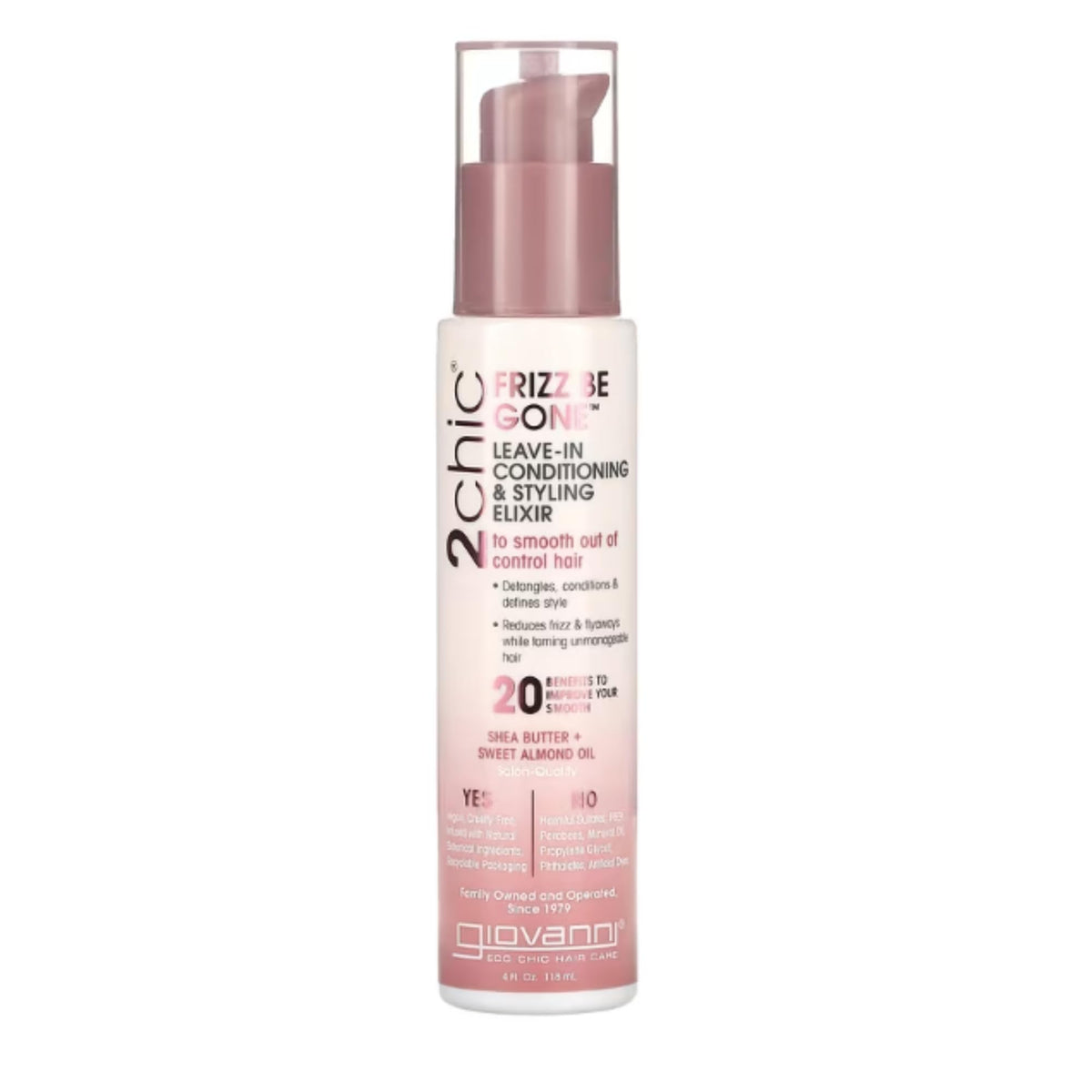 GIOVANNI 2chic Leave-In Conditioning Styling Elixir - Anti-Frizz Natural Hair Smoothing Formula with Shea Butter & Sweet Almond Oil, Macadamia Beauty & Personal Care GIOVANNI