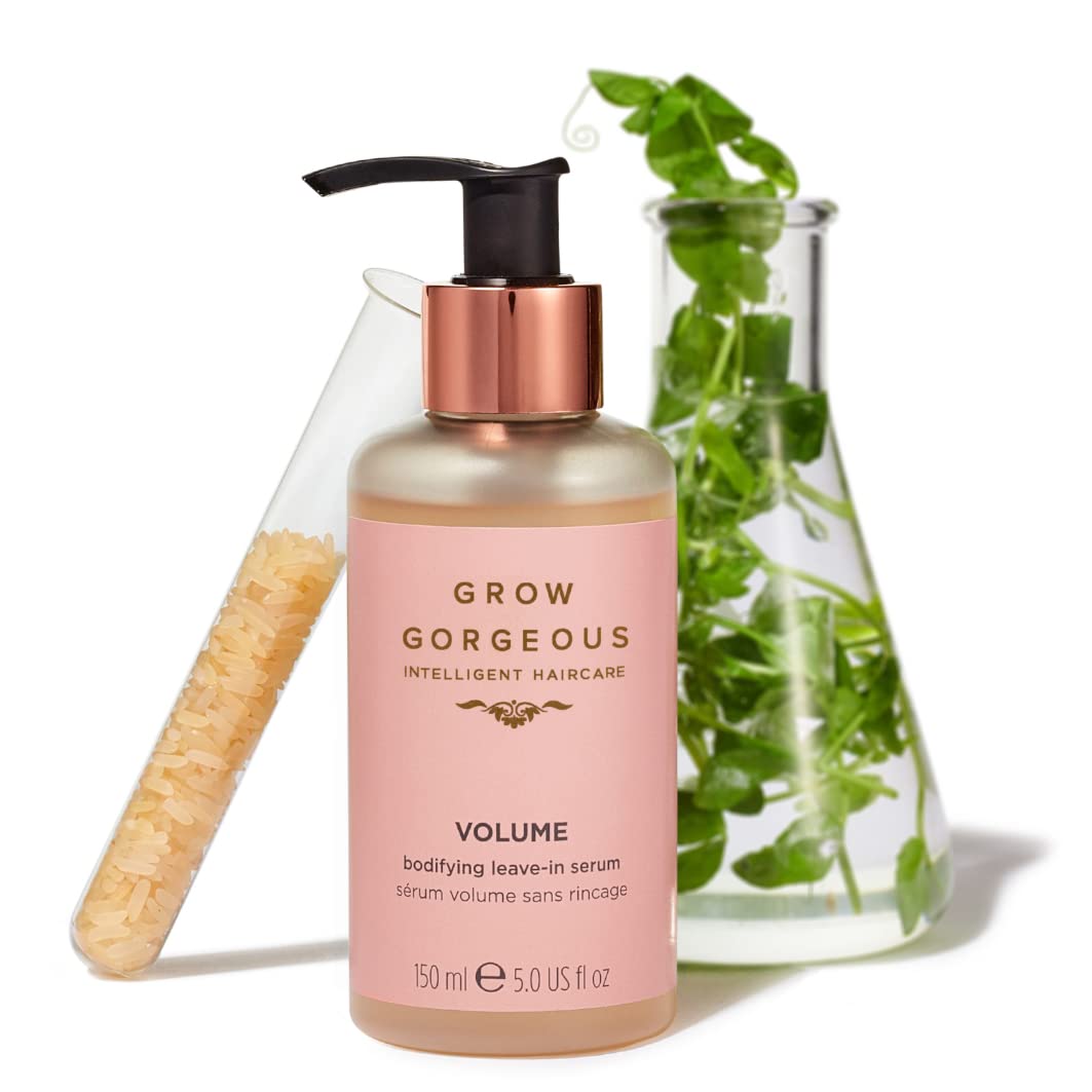 Grow Gorgeous Volume Bodifying Leave-in Serum, 150ml - Lightweight with Hyaluronic Acid for Thin, Flat Hair - Vegan Beauty & Personal Care Grow Gorgeous