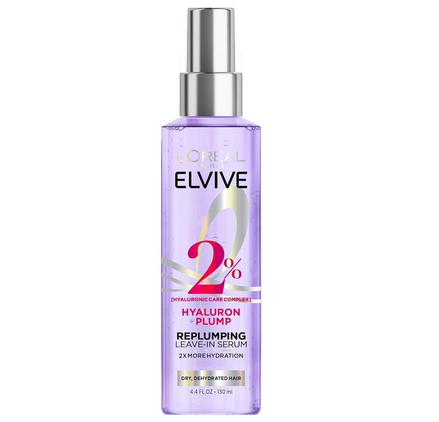 L'Oreal Paris Elvive Hyaluron Plump Moisture Plump Hair Serum for Dehydrated, Dry Hair with Hyaluronic Acid Care Complex, Paraben-Free, 4.4 Fl Oz (3 Beauty & Personal Care L'Oreal Paris