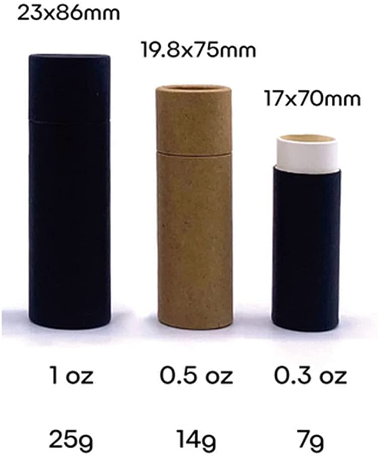 Healthcom 10 Pack 15ml Paperboard Lip Balm Tubes 0.5 Oz Kraft Paper Lipstick Tube Cardboard Empty Deodorant Container Solid Perfume Tube Cosmetic Box Beauty and Personal Care Healthcom