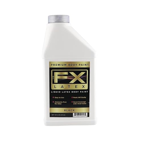 Liquid Latex - Face and Body Paint, Ammonia Free, Easy On and Off, Cosplay Makeup, Create Professional Monster, Zombie Arts 16 Oz (Black) Beauty & Personal Care Liquid Latex Fashions