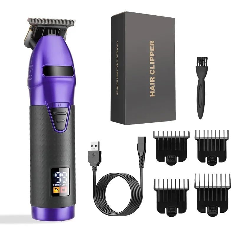 GLESVOWIO Hair Clippers for Men Rechargeable Trimmer for Shaver Professional Clipper Beard Cutting Machine Barber Cut(Purple with Box) Beauty and Personal Care GLESVOWIO