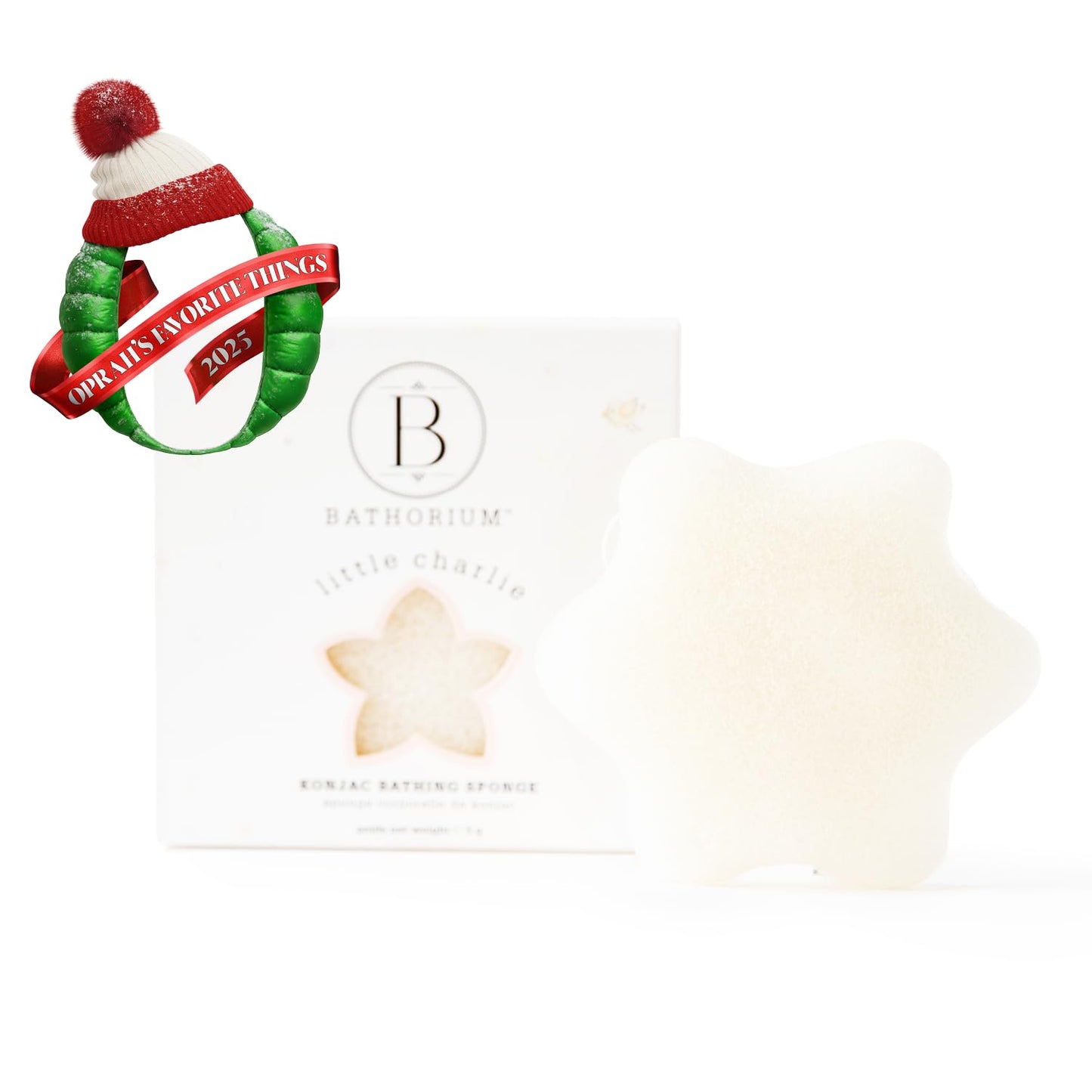 Bathorium Little Charlie Konjac Body Sponge, Gentle & Cleansing Sponge for Babies, Sensitive Skin, 100% Pure Konjac, Ideal for Daily Use, 1 Each Beauty and Personal Care Bathorium