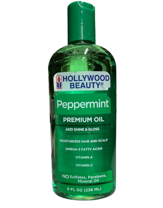 Hollywood Beauty Peppermint Hair Oil, 8oz Bottle, Conditions both hair and skin, Natural Treatment that Dries Itchy Scalps & Moisturizes Hair & Skin Beauty & Personal Care Hollywood Beauty