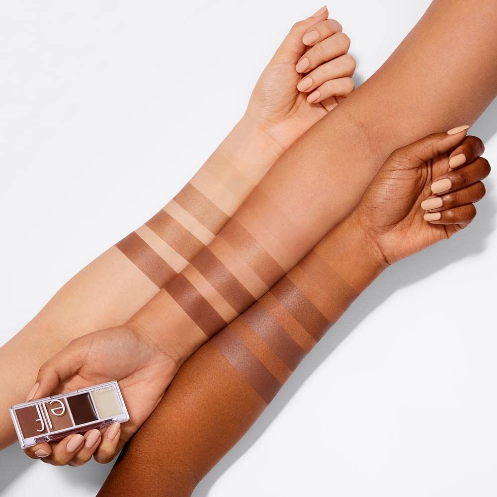 e.l.f. Bite-Size Brow, Mini Brow Quad with Ultra-Pigmented Waxes & Powders, Eyebrow Grooming & Makeup Kit, Neutral Brown, 0.14 Oz Beauty & Personal Care e.l.f.