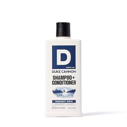 Duke Cannon Supply Co. Midnight Swim 2-in-1 Shampoo and Conditioner for Men - 14 fl oz - Sandalwood + Lavender Scent - Made with Tea Tree Oil Beauty & Personal Care Duke Cannon Supply Co.