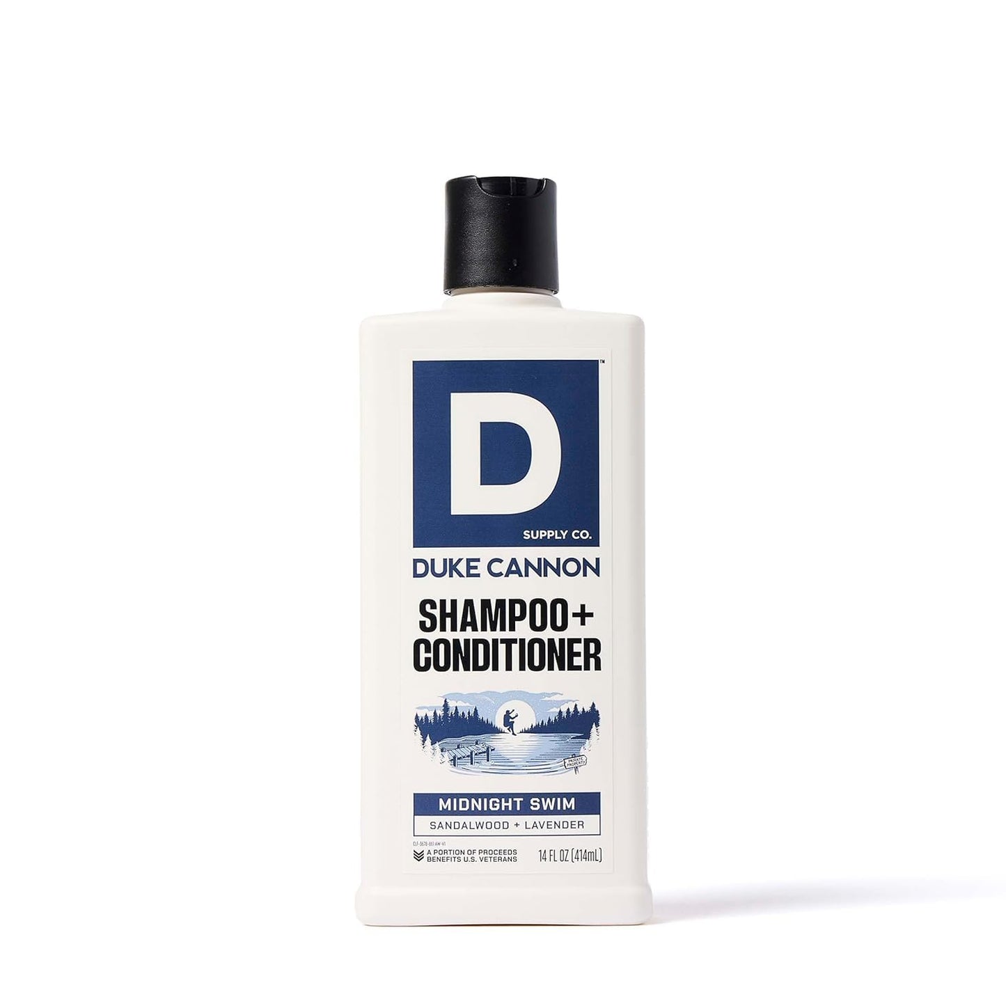 Duke Cannon Supply Co. Midnight Swim 2-in-1 Shampoo and Conditioner for Men - 14 fl oz - Sandalwood + Lavender Scent - Made with Tea Tree Oil Beauty & Personal Care Duke Cannon Supply Co.