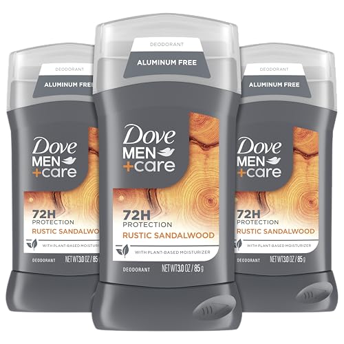 DOVE MEN + CARE Aluminum Free 3 Pack Rustic Sandalwood Deodorant for Men 3 oz Beauty and Personal Care DOVE MEN + CARE