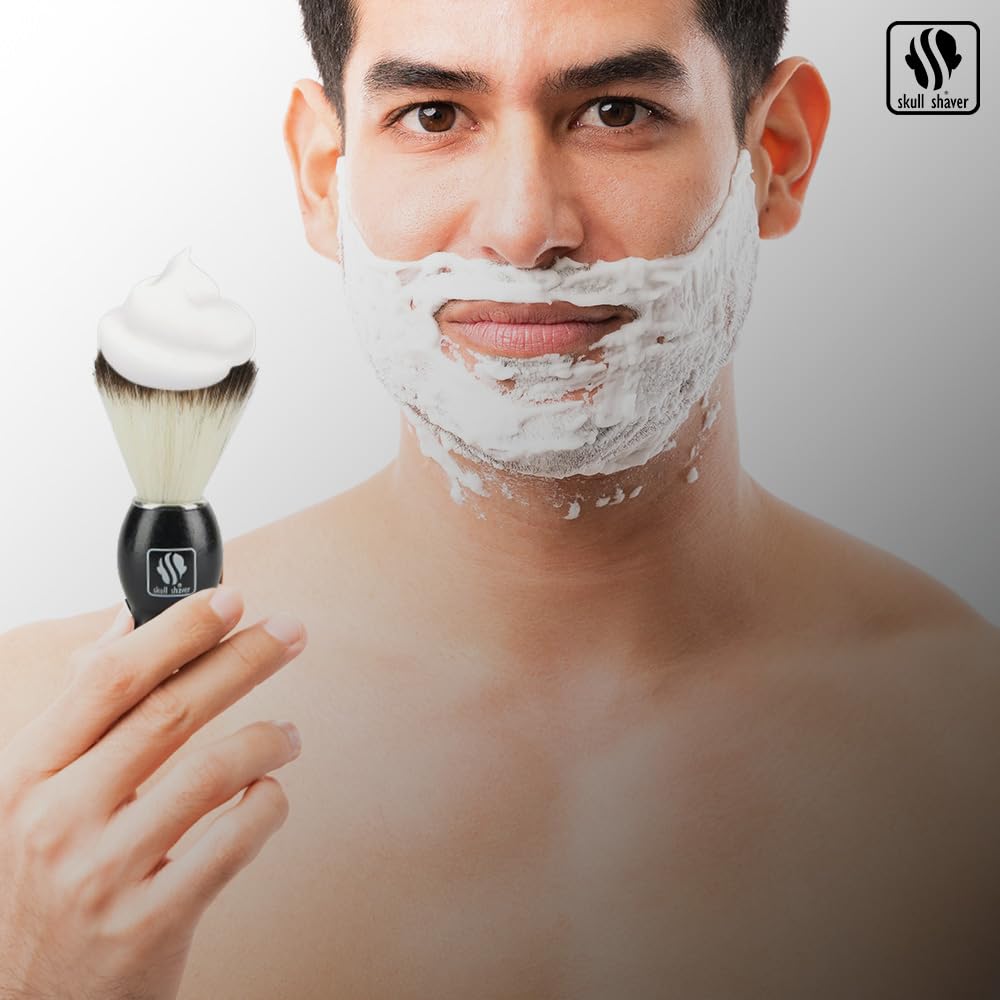 Skull Shaver Premium Shaving Brush for Men - Soft Synthetic Bristles - Ergonomic Design - Lather Enhancing - Vegan-Friendly - Compact & Durable Beauty and Personal Care Skull Shaver