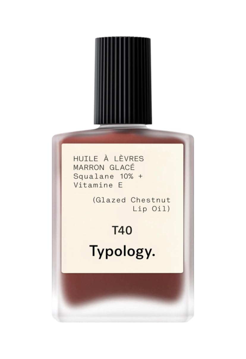 Typology T40 Glazed Chestnut Lip Oil, Moisturizing with 10% Squalane and Vitamin E Beauty & Personal Care Typology