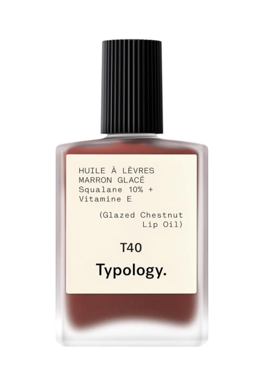 Typology T40 Glazed Chestnut Lip Oil, Moisturizing with 10% Squalane and Vitamin E Beauty & Personal Care Typology