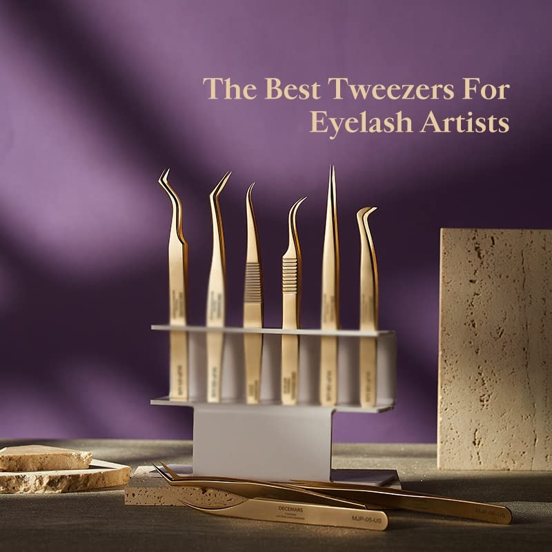 Eyelash Extension Tweezers Gold Color Beauty and Personal Care NSUQOA