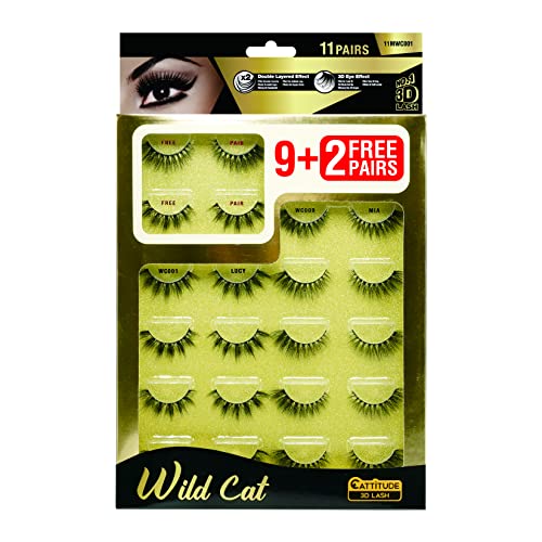 CATTITUDE 3D LASHES MEGA PACK (Wild Cat - 11 pairs)