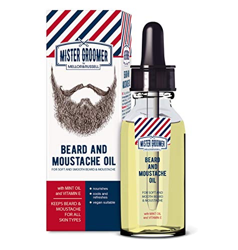 Rubella Mister Groomer Special Beard & Moustache Oil with Mint Oil and Vitamin E for Soft, Smooth Beard & Moustache Vegan Beauty and Personal Care Rubella