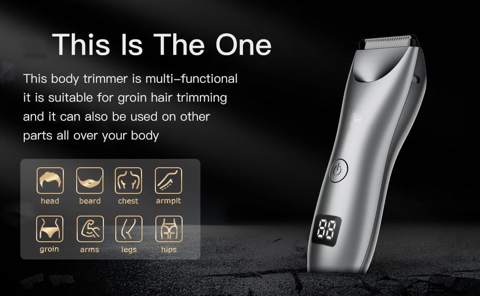 QDKVTNDJZ Pubic Hair Trimmer for Men Waterproof Body Grommer, Ceramic Blade Shavers with USB-C/Base Charging, Wet & Dry Use & Nick-Free Design, Balls Beauty and Personal Care QDKVTNDJZ