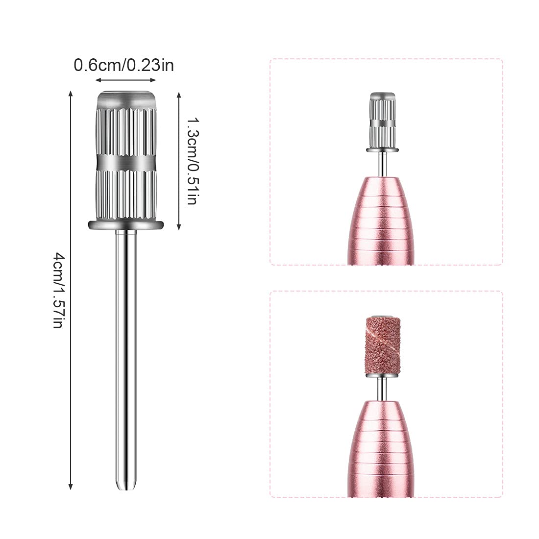 Rolybag 10 Pieces nail drill heads nail drill bits sanding band shaft 3/32 inch nail drill bits mandrels for electric file nail sanders manicure Beauty & Personal Care Rolybag