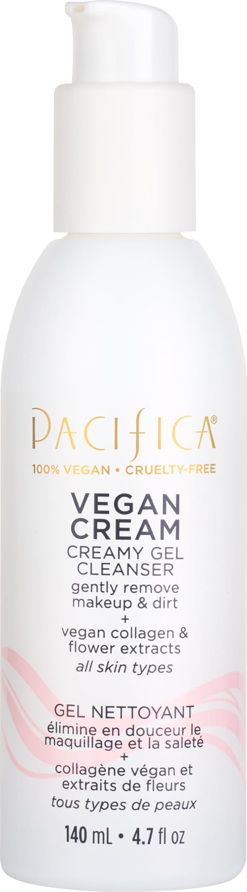 Pacifica Vegan Collagen Cream Gel Facial Cleanser - Daily Foaming Face Wash & Makeup Remover, Hydrating Anti-Aging Face Wash for Dry & Sensitive Skin Beauty & Personal Care Pacifica