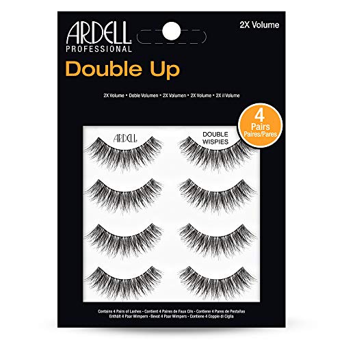 Ardell Double Up Wispies False Eyelashes, Dramatic Full Volume Wispy Lashes, Reusable and Easy to Apply, Black, 4 Pairs Beauty & Personal Care Ardell