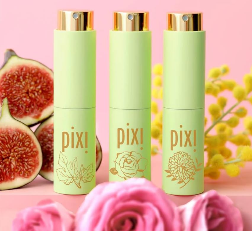 Pixi Beauty PixiPerfume Eau de Parfum Gift Trio, Layerable Rose, Fig and Mimosa Fragrance Set for Women, Travel Size Perfume, 3 x 0.5 fl oz Beauty & Personal Care Pixi