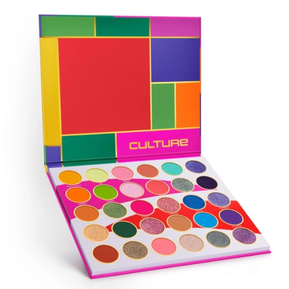Juvia's Place Palette Culture - Yellow, Greens, Pink, Purple, Orange, Chromatic & Glitter Shades, 30 Pigmented Makeup Palette for Eye Color & Shine… Beauty & Personal Care Juvia's Place