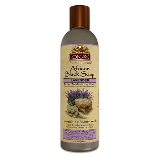 Okay African Black Soap Liquid, Silver, Lavender, 8 Fl Oz Beauty & Personal Care OKAY