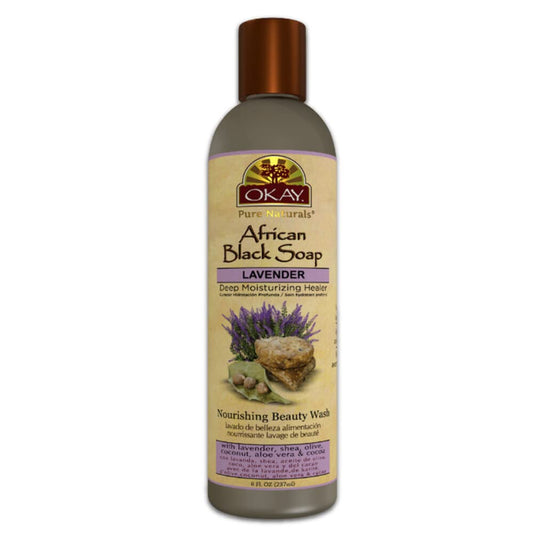 Okay African Black Soap Liquid, Silver, Lavender, 8 Fl Oz Beauty & Personal Care OKAY