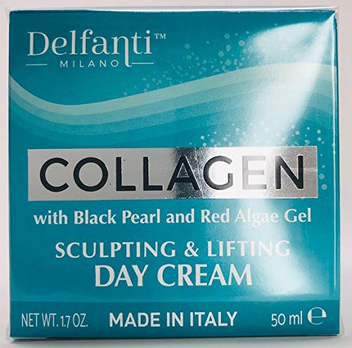 Delfanti-Milano • COLLAGEN SCULPTING AND LIFTING Day Face Cream • Face and Neck Moisturizer with BLACK PEARL and RED ALGAE GEL• Made in Italy Beauty & Personal Care Delfanti-Milano