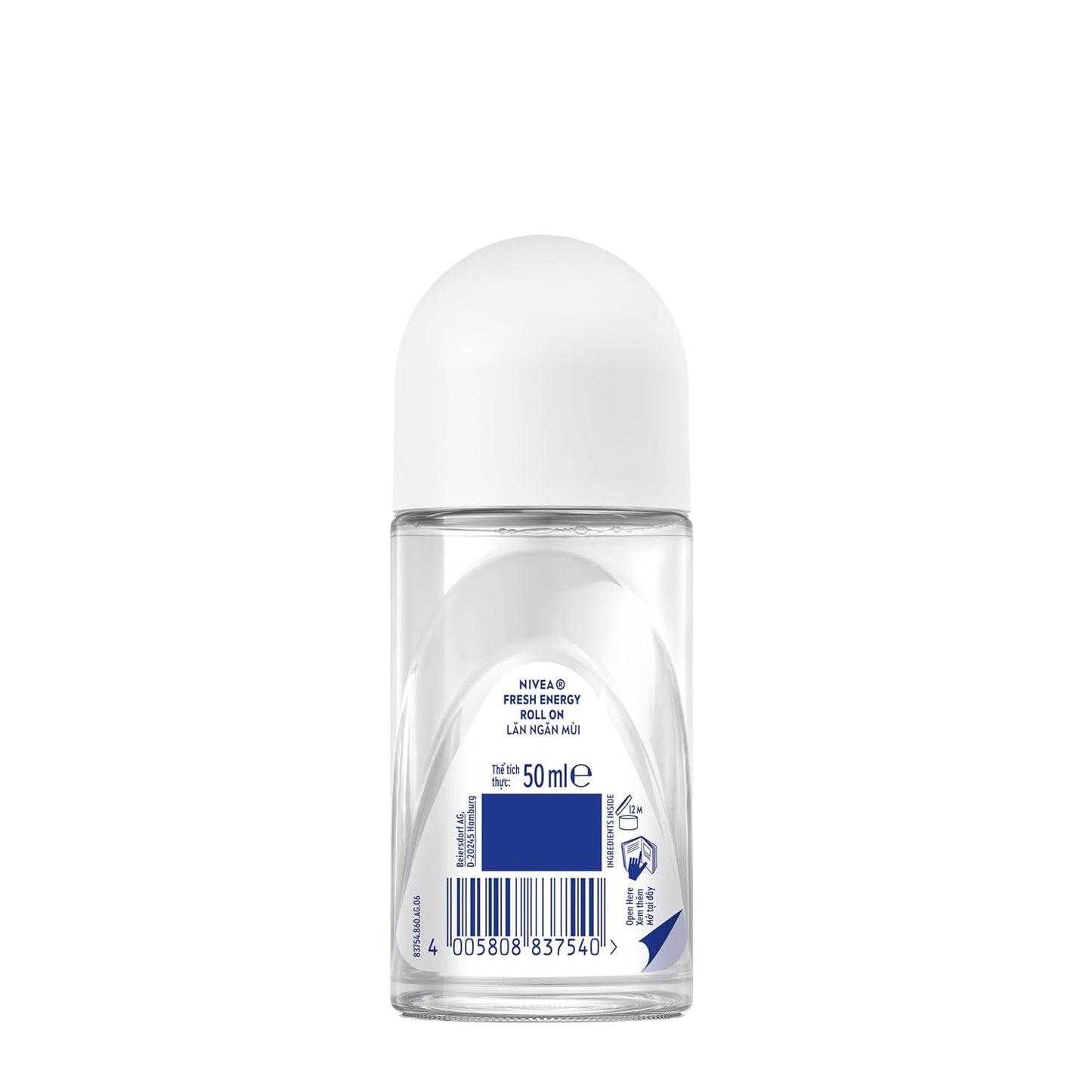 NIVEA Energy Fresh Roll-On Anti-Perspirant Deodorant 50ml - Long-Lasting 72H Odor Protection - Lemongrass Scent - Refreshing Skin Care for All-Day Beauty and Personal Care NIVEA