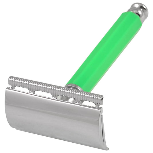 Ruilogod Men Green Good performance Handle Silver Tone Double Edge Blade Razor (id: 76e d35 e03 aa8 208 Beauty and Personal Care Ruilogod