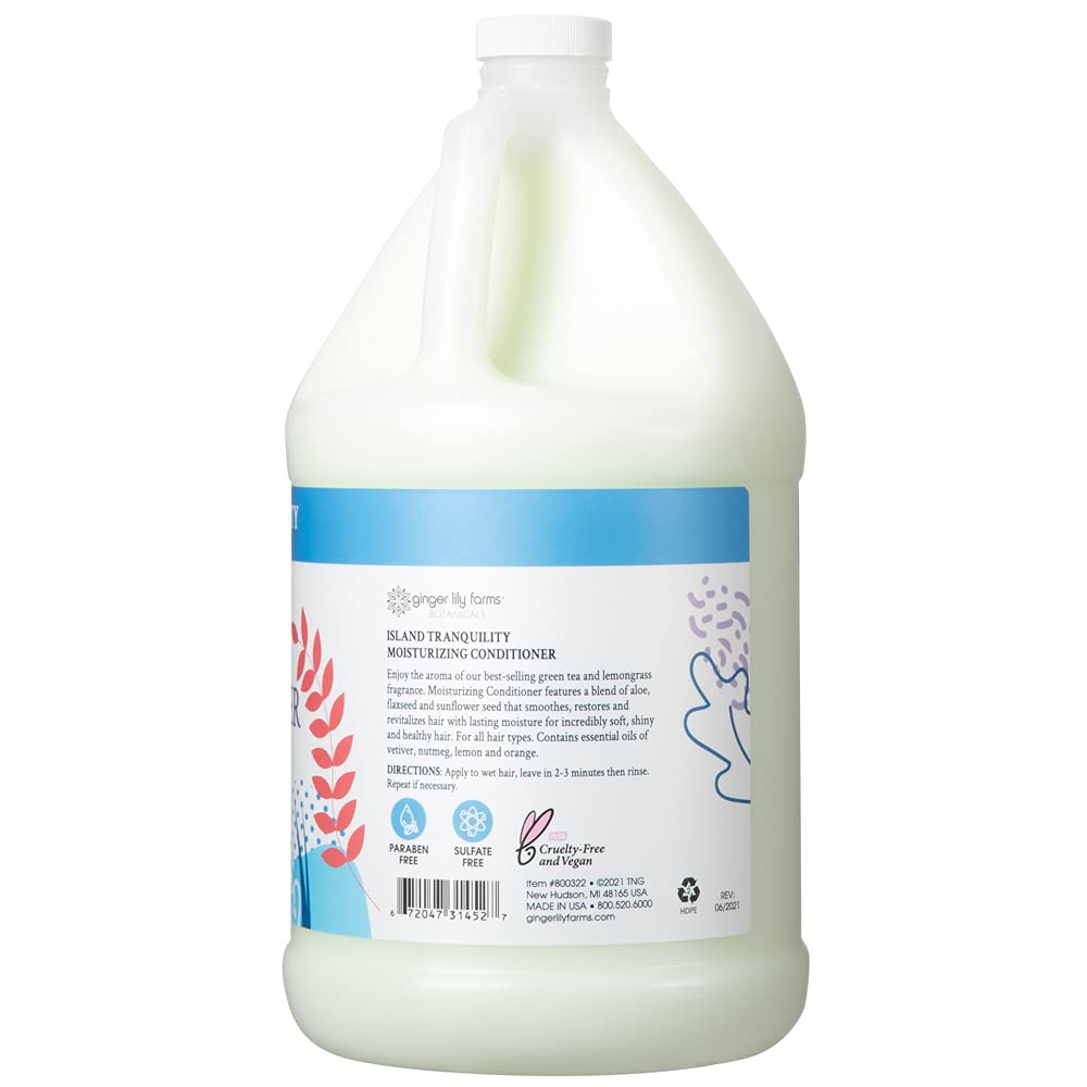 Ginger Lily Farms Botanicals Moisturizing Conditioner for Dry Hair, Island Tranquility, 100% Vegan & Cruelty-Free, Green Tea Lemongrass Scent, 1 Beauty and Personal Care Ginger Lily Farms