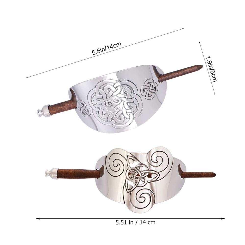 2 Pcs Celtic Hair Slide Braids Ponytail Holder Clips Hair Jewelry Viking Hair Accessories for Women Girls Beauty & Personal Care TAORANJU