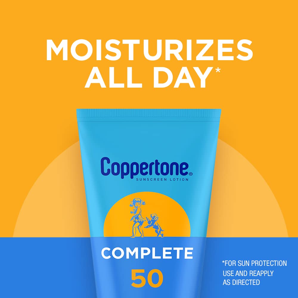 Coppertone Complete Sunscreen Lotion SPF 50, Face and Body Sunscreen, Lightweight, Water Resistant, 7 Fl Oz Beauty & Personal Care Coppertone