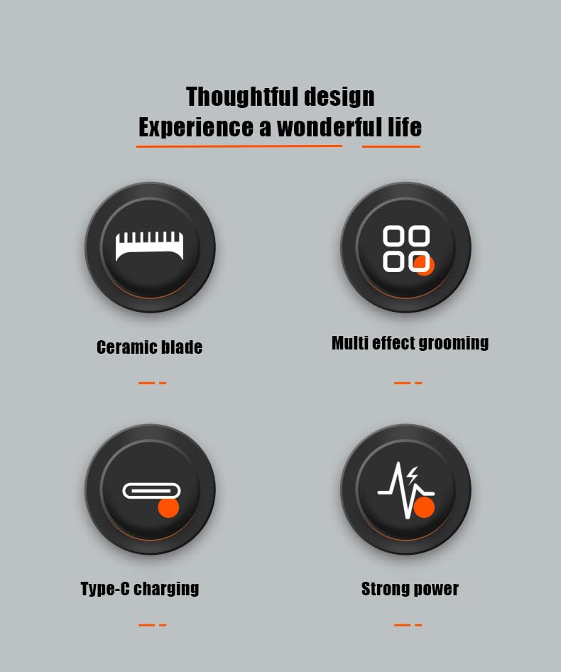 QDKVTNDJZ Men's Hair Clippers Professional Trimmer Cordless Rechargeable Powerful Beard Cutting Grooming Tool,3 Limit Combs Beauty and Personal Care QDKVTNDJZ