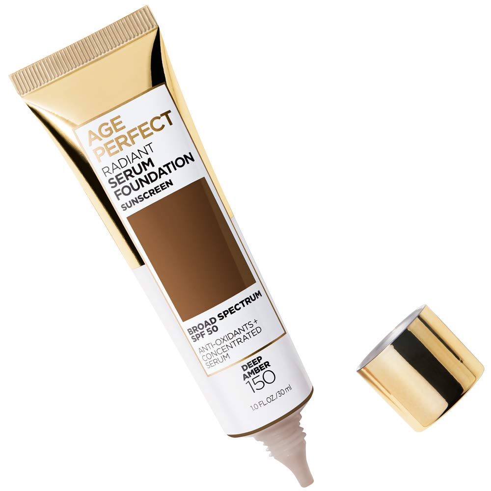 L'Oreal Paris Age Perfect Radiant Serum Foundation with SPF 50, Deep Amber, 1 Ounce
