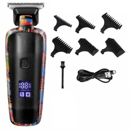 QDKVTNDJZ Hair Clippers,Beard Trimmer for Men, Multifunction Men's Professional Electric Actuator Printed Graffiti Shaving Face USB Charging Beauty and Personal Care QDKVTNDJZ