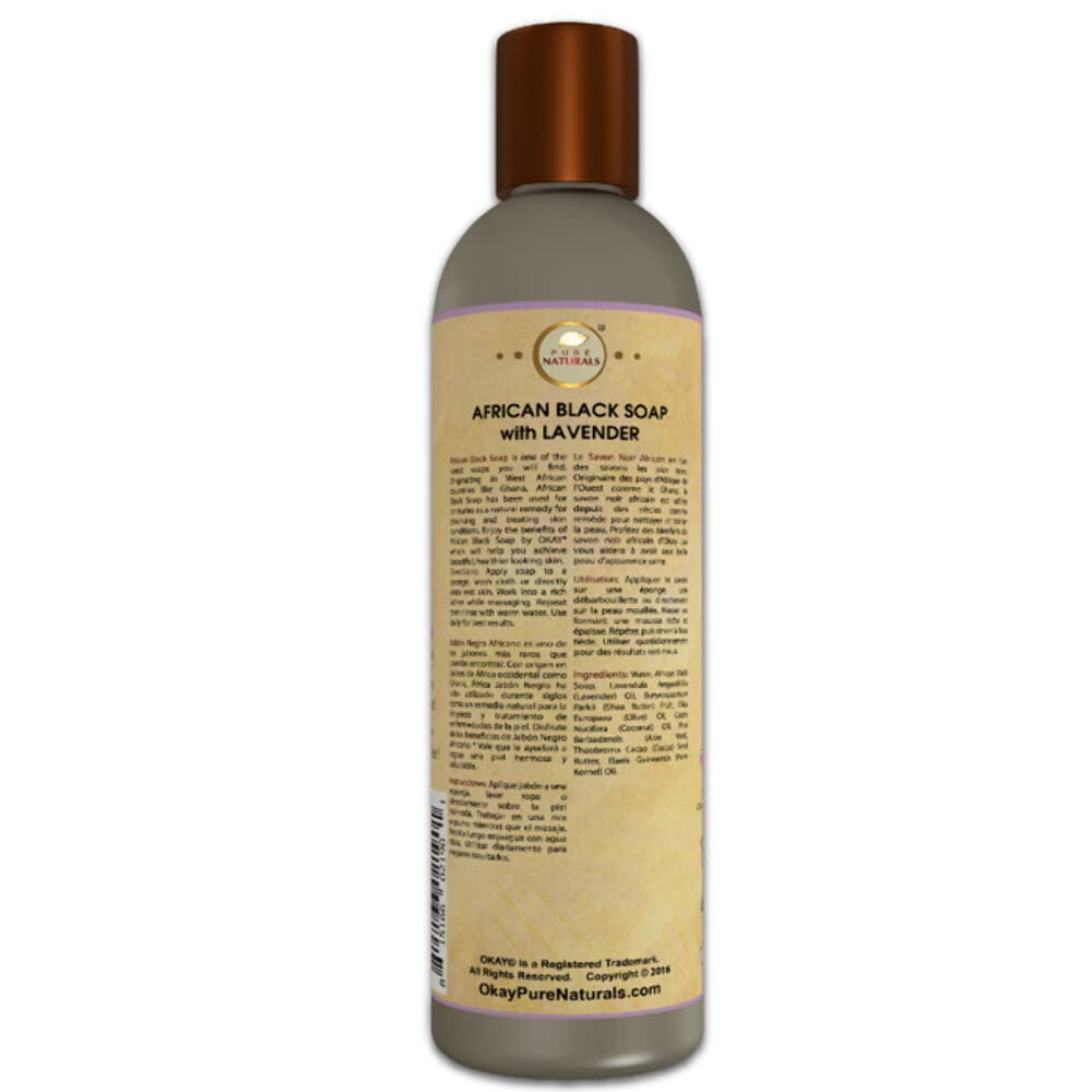 Okay African Black Soap Liquid, Silver, Lavender, 8 Fl Oz Beauty & Personal Care OKAY