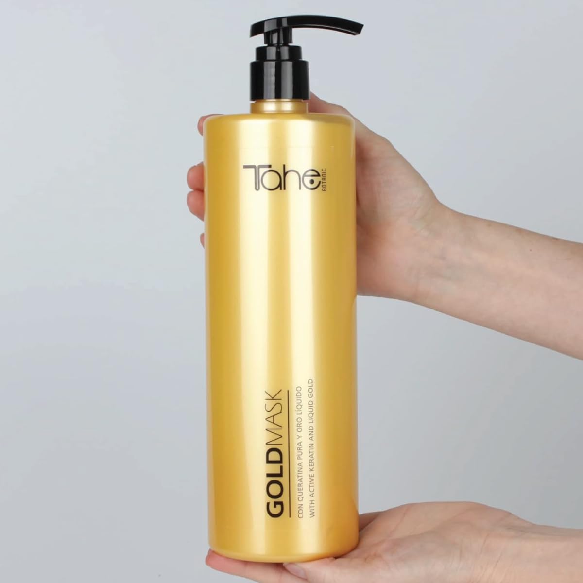 TAHE Keratin Gold Shampoo 1000ml, Mask 1000ml, Serum 30ml & Bio-Fluid Leave-In Conditioner 2 Phase (New Presentation) Beauty & Personal Care Tahe