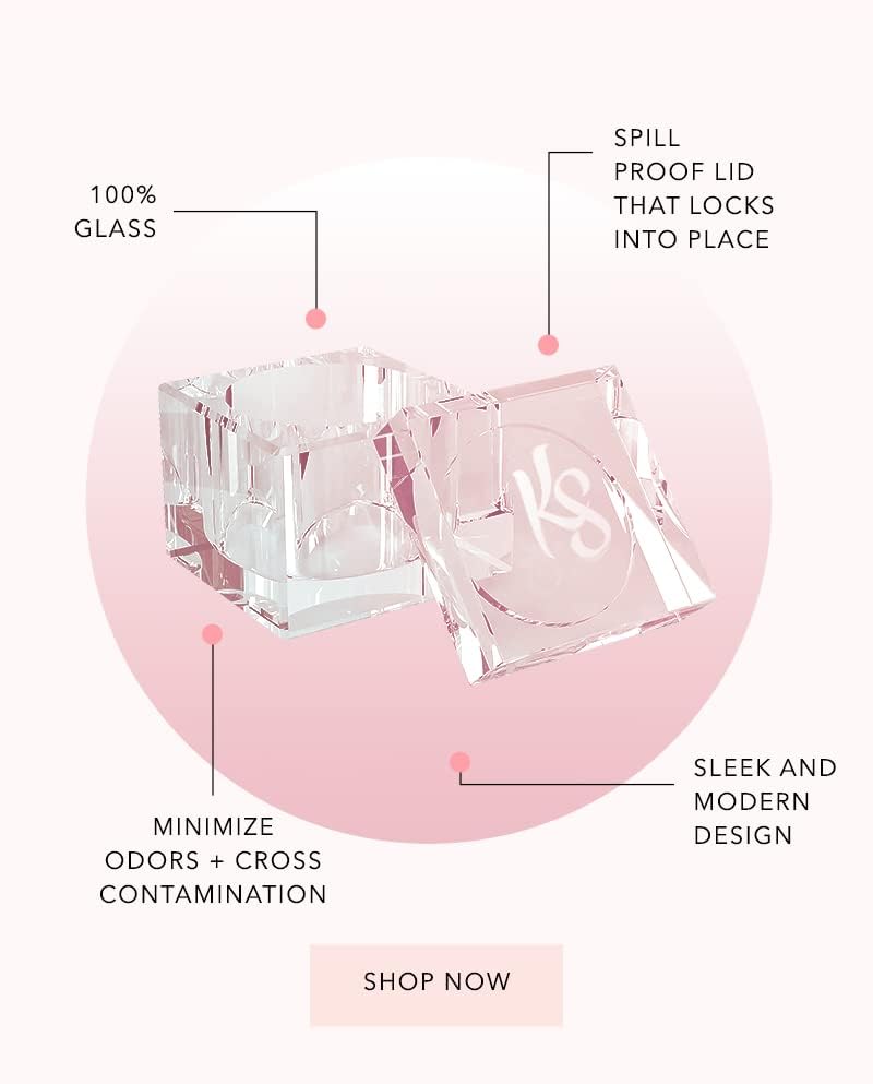 KIARA SKY Professional Nails Spill-Proof Dappen Dish with Lid for Holding Acrylic Liquid Monomer - Clear Beauty & Personal Care KIARA SKY