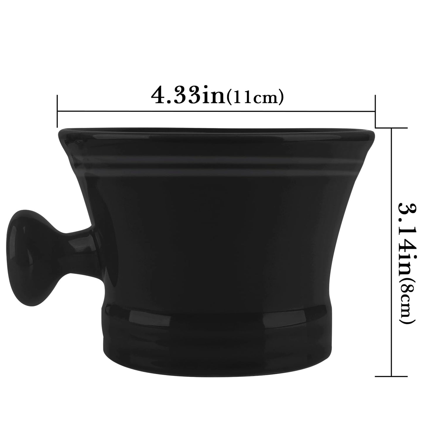 Linkidea Ceramic Mug Shaving with Knob Handle, Deep Size Wet Shaving Cup, Razor Shave Soap and Cream Bowl for Men (Black) Beauty and Personal Care Linkidea