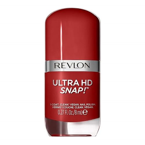 REVLON Ultra HD Snap Nail Color, Natural Rich Glossy Polish, 100% Vegan Formula, No Base or Top Coat Needed, 014 Red and Real, 0.27 fl oz Beauty & Personal Care REVLON