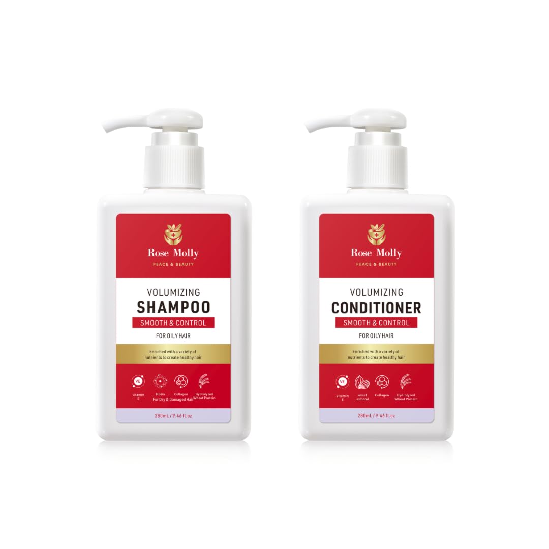 Rose Molly Volumizing Shampoo and Conditioner Set for Oily Hair, 9.46 fl oz Beauty & Personal Care Rose Molly
