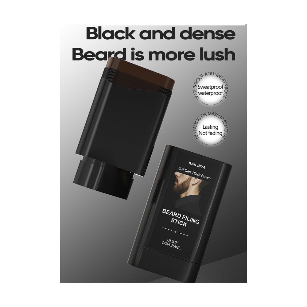 Beard Filing Stick,Moustache Makeup Quick Coverage Sweatproof Waterproof Lasting Natural Beard Dyeing Beard Touch-Up Finish For Men Black Bronw Beauty and Personal Care visualsource