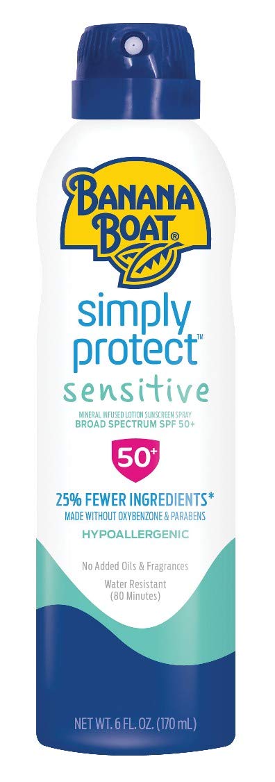 Banana Boat Spf#50+ Simply Protect Sensitive 6 Ounce Spray (Pack of 2) Beauty & Personal Care Banana Boat