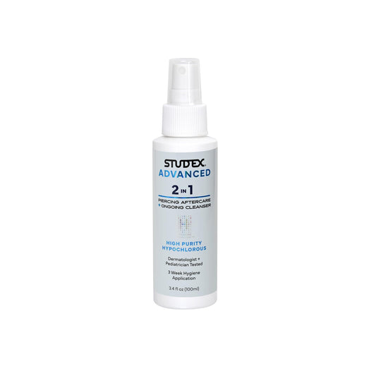 Studex Advanced 2-in-1 Piercing Aftercare & Cleanser - Hypochlorous Spray for Body and Ear Piercing, Hypoallergenic Formula for Sensitive Skin (3.4oz) Beauty and Personal Care Studex Default Title