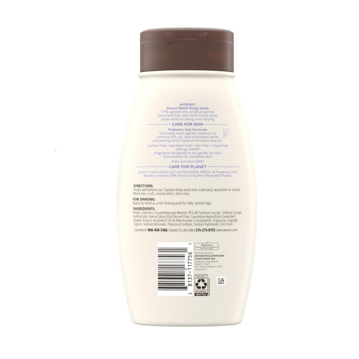 Aveeno Body Wash Stress Relief Lavender Scent 18 Ounce (Pack of 3) Beauty & Personal Care Aveeno