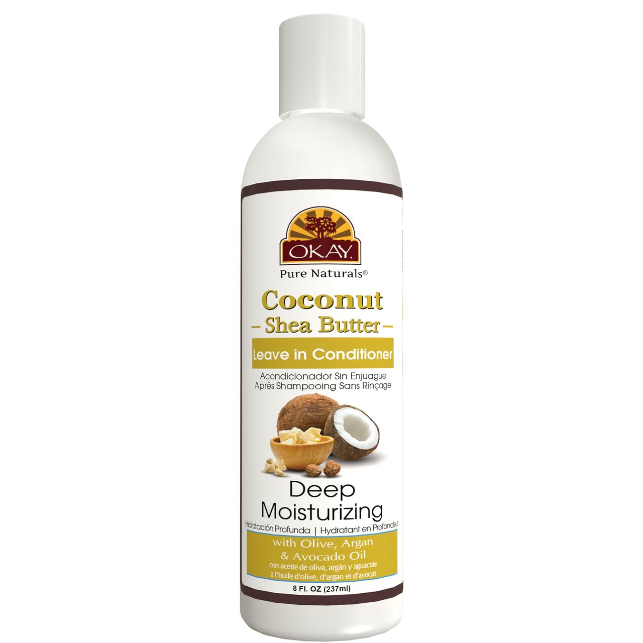 OKAY | Coconut & Shea Butter Leave-In Conditioner | For All Hair Types & Textures | Fortify - Strengthen - Revitalize | With Olive, Argan & Avocado Beauty & Personal Care OKAY