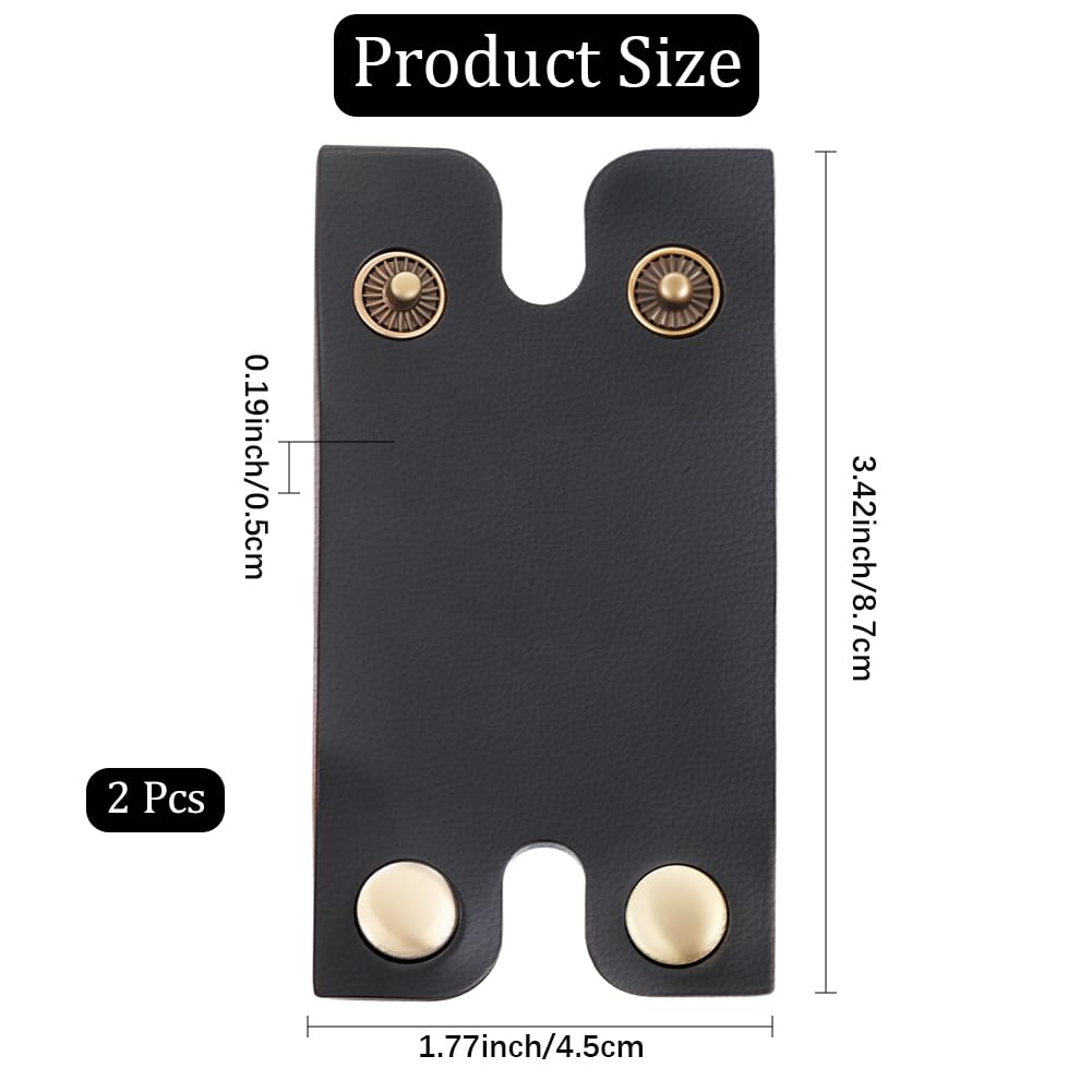 CALFOVERA 2PCS 3.43×1.77 Inch Razor Head Protecting Seath Shaving Travel Blade Guard Case with Snap Closure PU Leather Double Edge Razor Protective Beauty and Personal Care CALFOVERA